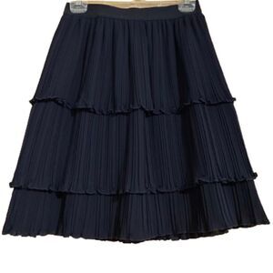 ANN TAYLOR WOMEN’s BLACK PLEATED 3-TIER ELASTICIZED A-LINE SKIRT Sz-XS/S